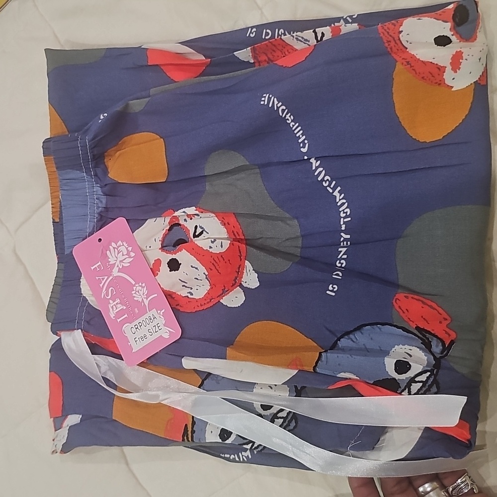 Colorful Cartoon Print Women's Cool & Flowey Viscose Day or Night Summer Pants - Picture 8 of 8